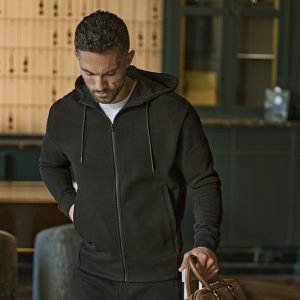 Sweat à capuche zippé Tee Jays Ribbed Interlock Hooded Full Zip