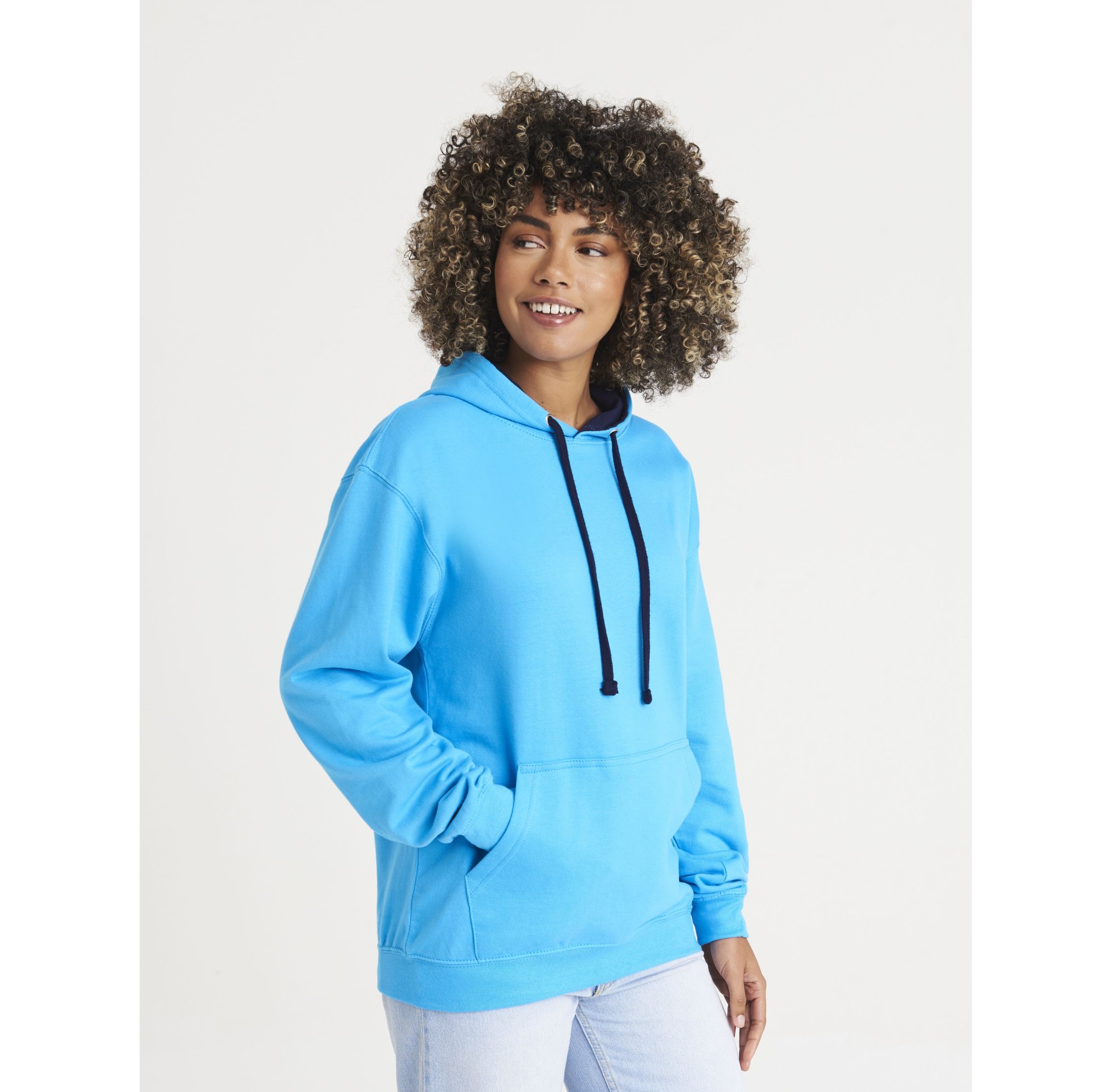 Sweat capuche contrastée Just Hoods Varsity Hoodie Sweat capuche contrastée Just Hoods Varsity Hoodie