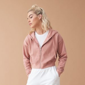 Sweat court zippé femme Just Hoods Women's Fashion Cropped Zoodie