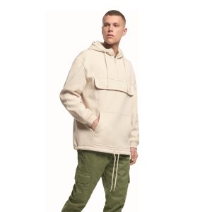 Sweat homme à capuche col zippé Build Your Brand Pull Over Hoody