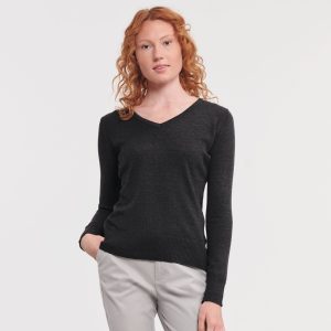 Sweat Pull Col V Femme Russell Ladies' V-Neck Knitted Pullover