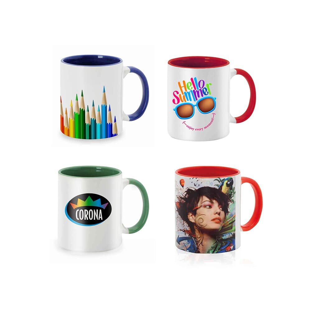 Tasse céramique blanche avec intérieur coloré HUNOR, 350ml Tasse céramique blanche avec intérieur coloré HUNOR, 350ml