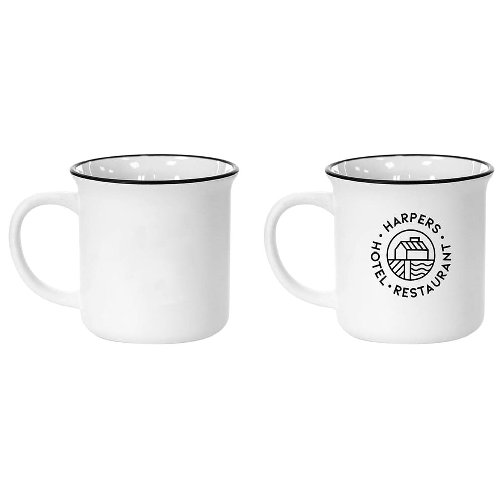 Tasse en céramique blanche 30cl design vintage BATEN Tasse en céramique blanche 30cl design vintage BATEN