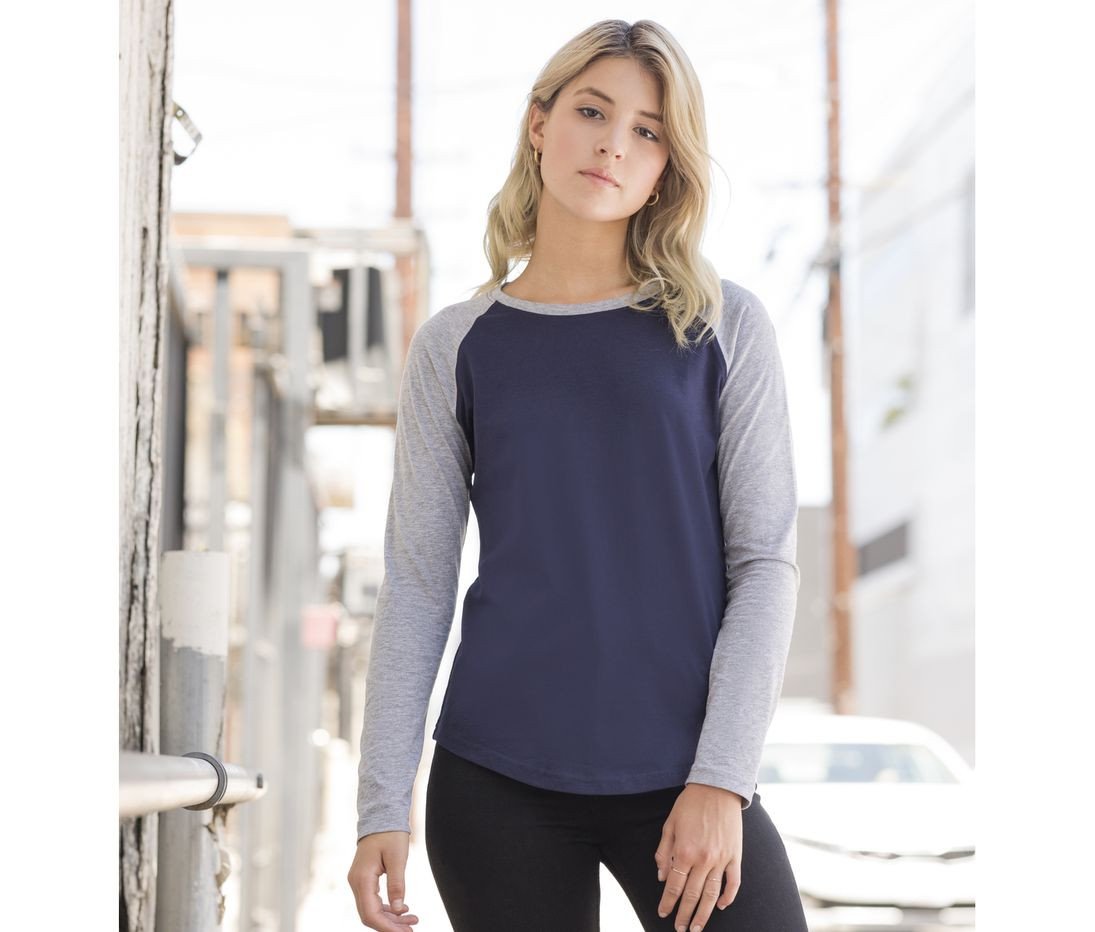 Tee-shirt baseball manches longues femme Sf Clothing Ladies L/s T Tee-shirt baseball manches longues femme Sf Clothing Ladies L/s T