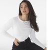 Tee-shirt court manches longues femme Bella + Canvas Women's Micro Rib Long Sleeve Baby Tee