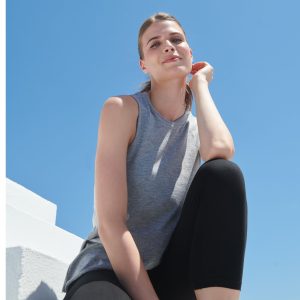 Tee-shirt Débardeur femme emmanchures échancrées Sf Clothing Women’s High Neck Slash Armhole Vest