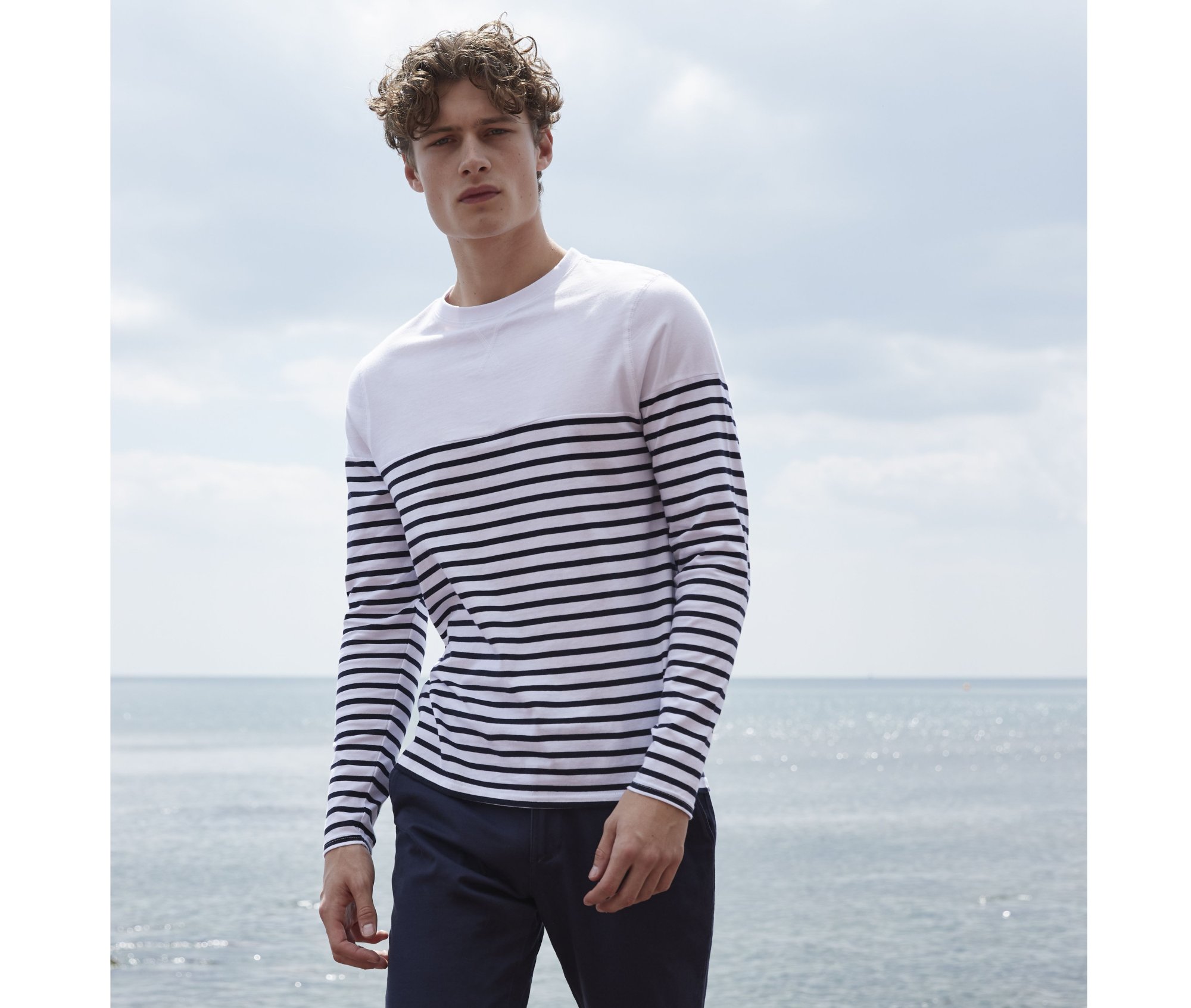 Tee-shirt marinière Front Row Long Sleeved Breton Striped T Tee-shirt marinière Front Row Long Sleeved Breton Striped T