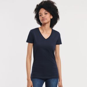 Tee-shirt organique col V femme Russell Ladies' Pure Organic V-Neck