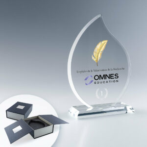 Trophée Flamme en Verre sur Socle