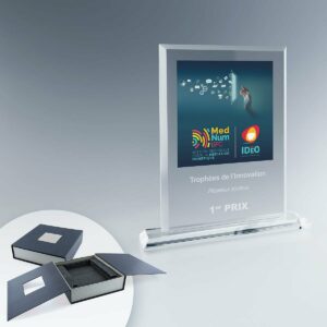 Trophée Rectangle en Verre avec Socle