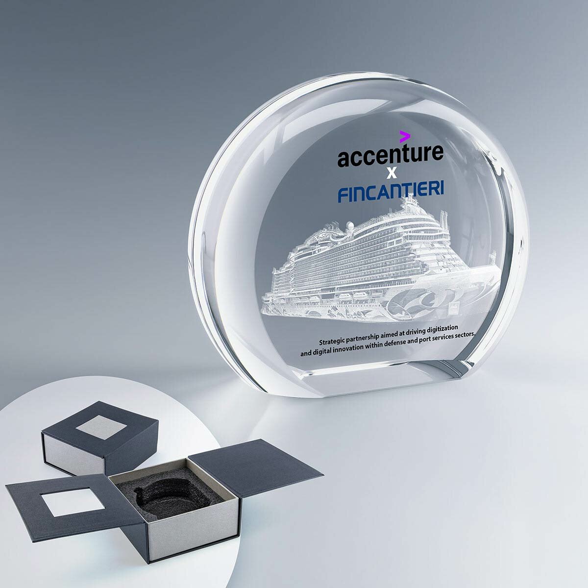 Trophée Rond en Verre Trophée Rond en Verre