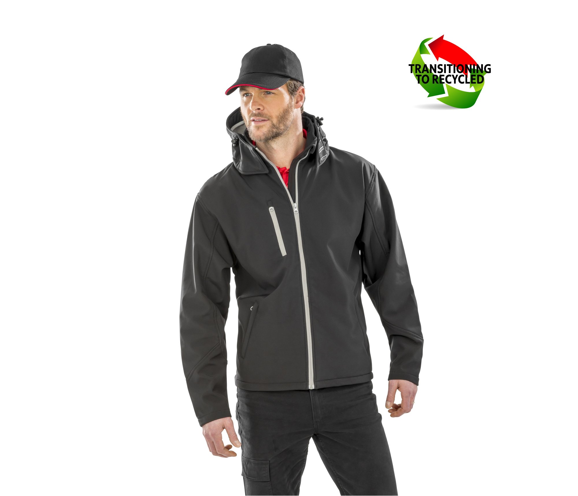Veste Softshell homme à capuche Result Tx Performance Hooded Jacket Veste Softshell homme à capuche Result Tx Performance Hooded Jacket