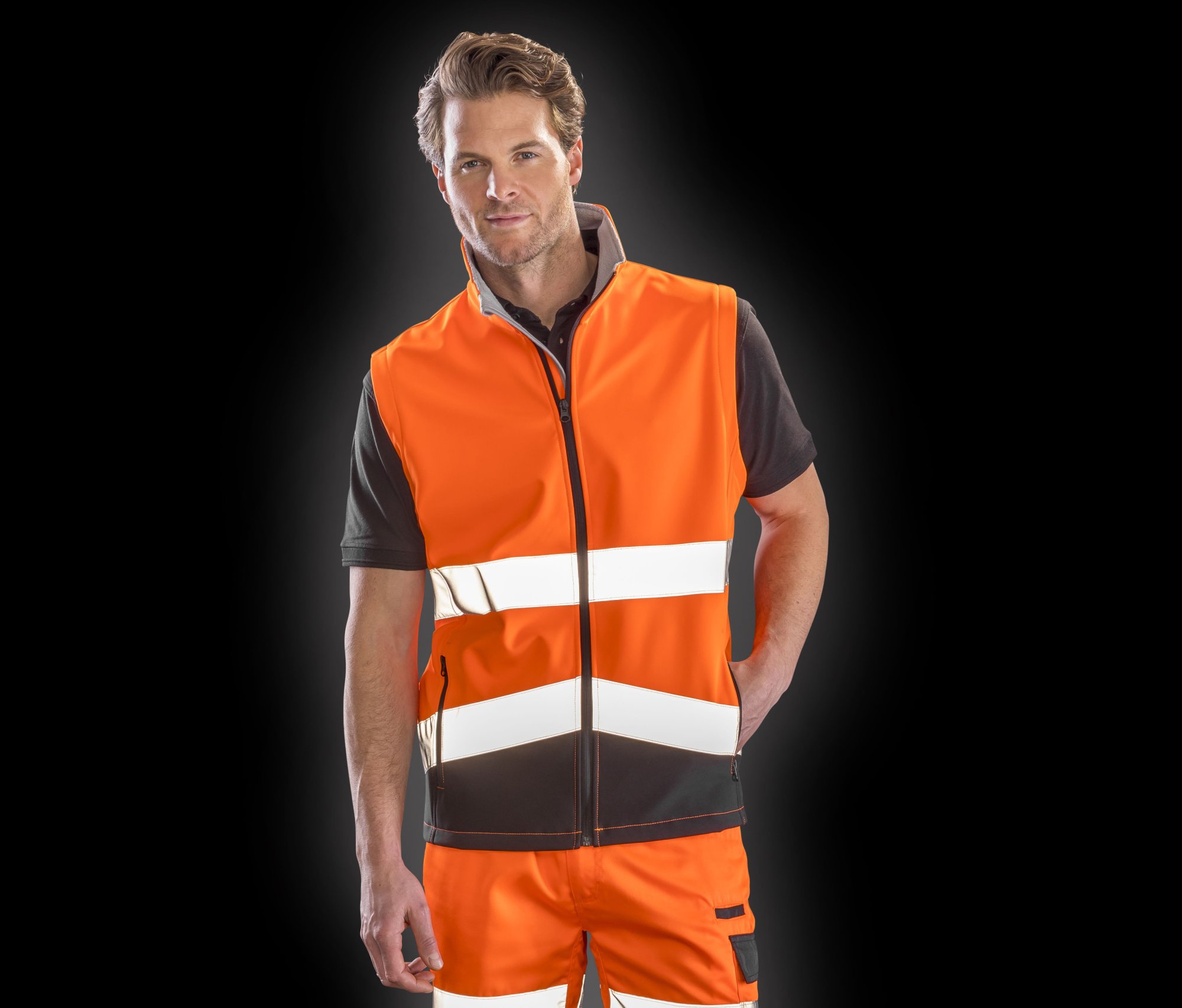 Vêtement haute visibilité Bodywarmer Softshell de travail Result Printable Safety Gilet Vêtement haute visibilité Bodywarmer Softshell de travail Result Printable Safety Gilet