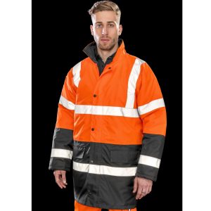 Vêtement haute visibilité Parka de sécurité bicolore Result Motorway 2-Tone Safety Coat