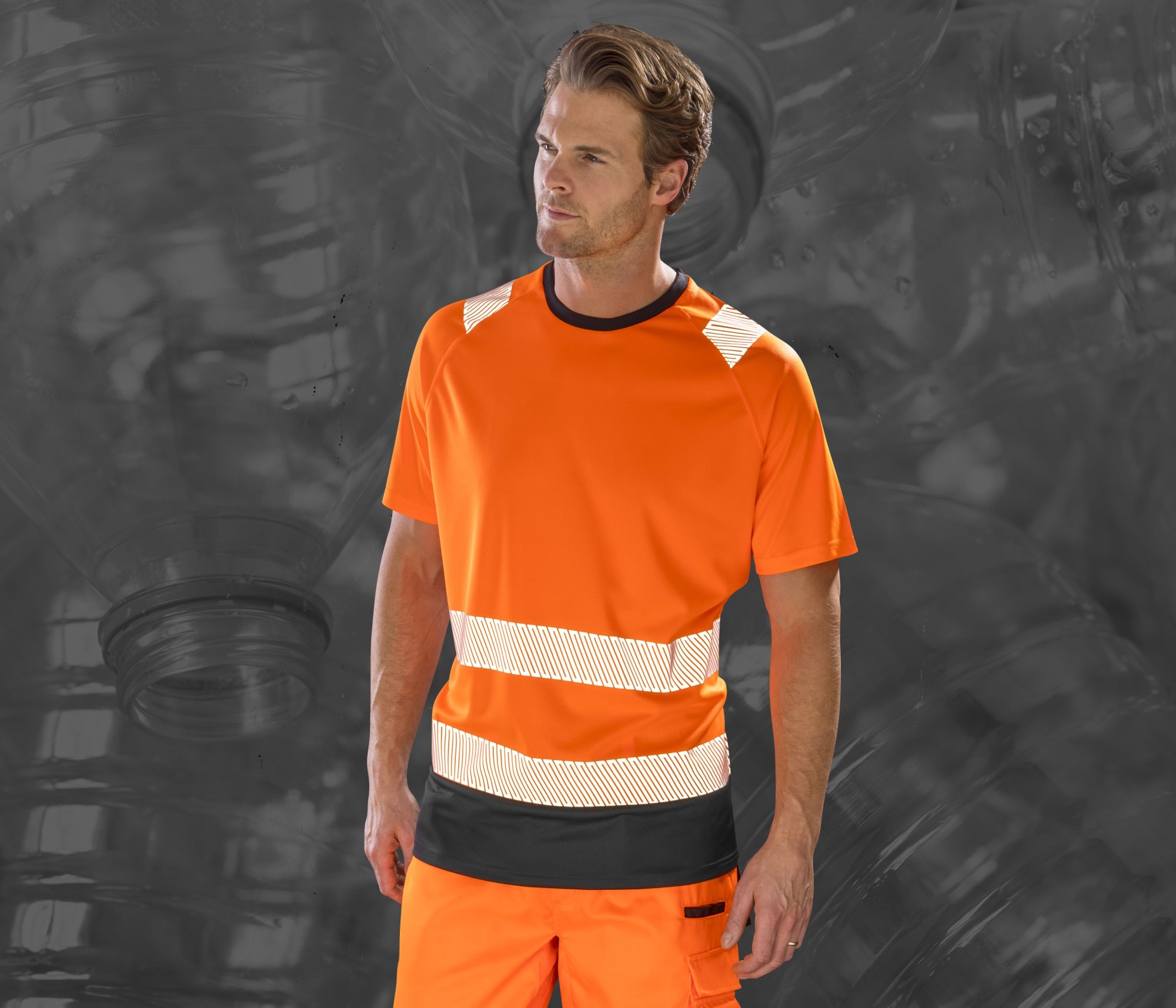 Vêtement haute visibilité Tee-shirt en polyester recyclé Result Recycled Safety T-Shirt Vêtement haute visibilité Tee-shirt en polyester recyclé Result Recycled Safety T-Shirt