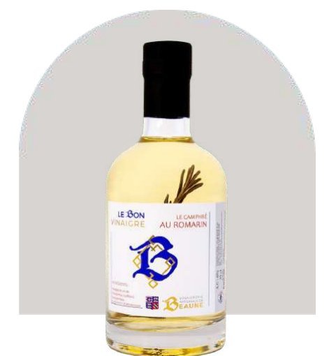 Vinaigre « Le Camphré au Romarin » 35 cl – Vinaigrerie Artisanale de Beaune Vinaigre « Le Camphré au Romarin » 35 cl – Vinaigrerie Artisanale de Beaune