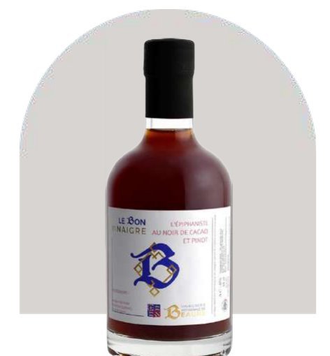 Vinaigre « L’Épiphaniste au Noir de Cacao et Pinot » 35 cl – Vinaigrerie Artisanale de Beaune Vinaigre « L’Épiphaniste au Noir de Cacao et Pinot » 35 cl – Vinaigrerie Artisanale de Beaune